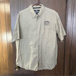 Harley-Davidson Short-Sleeve, Tan Button-Up Mechanics Shirt